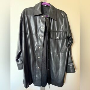 Black Zara leather jacket